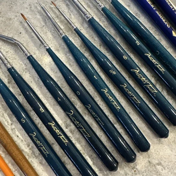 Lot Of Vintage Oil Paint Brushes 40 Winsor & Newton Robert Simmons Master Touch - Picture 11 of 16